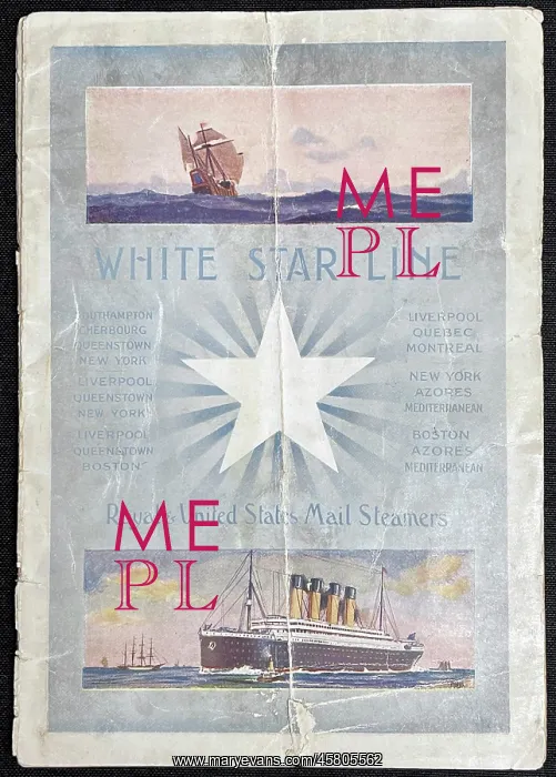 : RMS Titanic - Rare First Class Passenger List : RMS Titanic - Rare First Class Passenger List