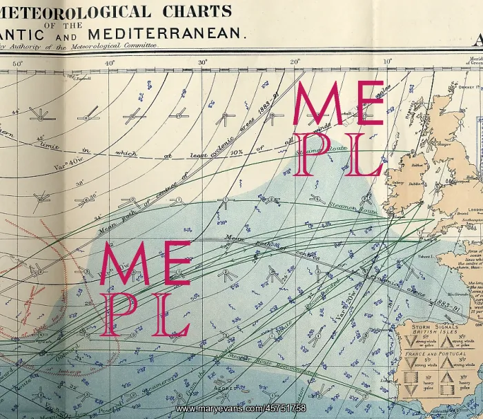 : RMS Titanic - shipping chart of North Atlantic : RMS Titanic - shipping chart of North Atlantic