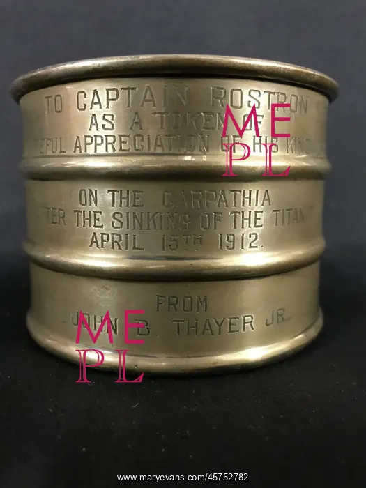 : RMS Titanic - silver mug, Captain Rostron : RMS Titanic - silver mug, Captain Rostron
