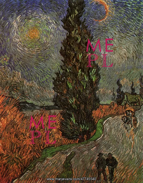 : Road with Cypress and Star, by Van Gogh : Road with Cypress and Star, by Van Gogh