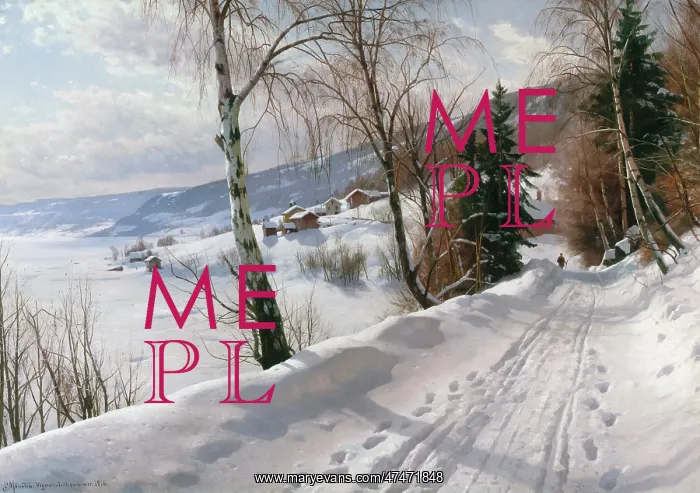 : The Road to the Village – snowscene : The Road to the Village – snowscene