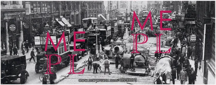 : Roadworks in The Strand, London 1928 : Roadworks in The Strand, London 1928