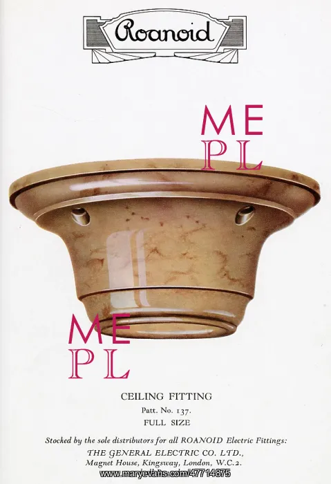 : Roanoid bakelite ceiling fitting : Roanoid bakelite ceiling fitting