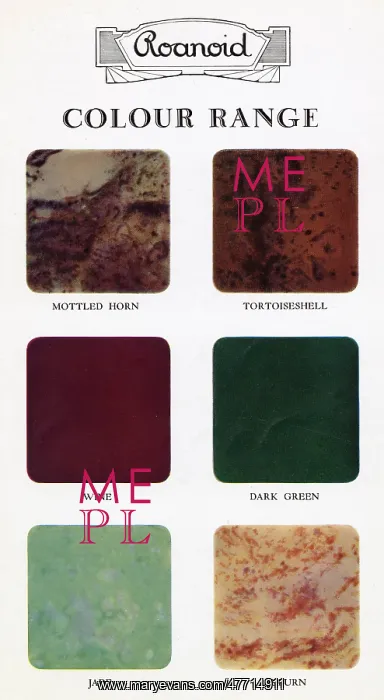 : Roanoid bakelite colour range : Roanoid bakelite colour range