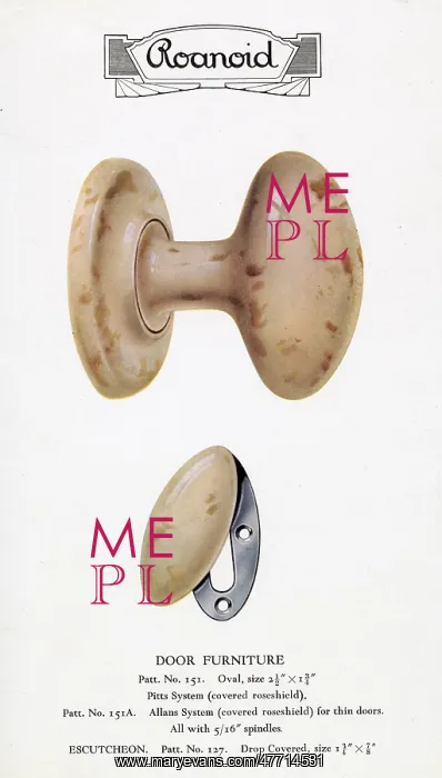 : Roanoid bakelite doorknob and keyhole cover : Roanoid bakelite doorknob and keyhole cover