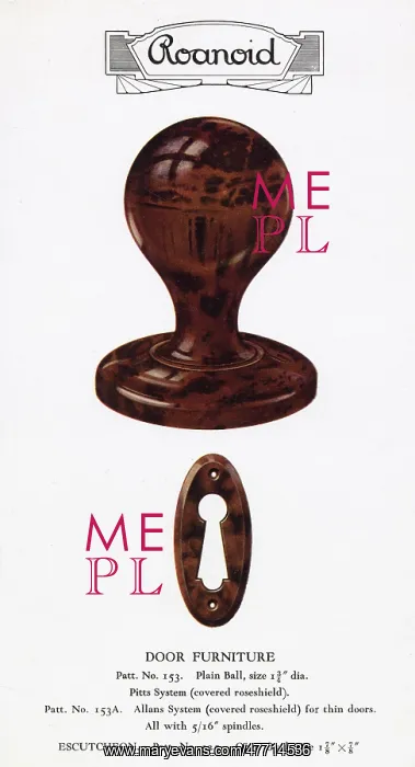 : Roanoid bakelite doorknob and keyhole cover : Roanoid bakelite doorknob and keyhole cover
