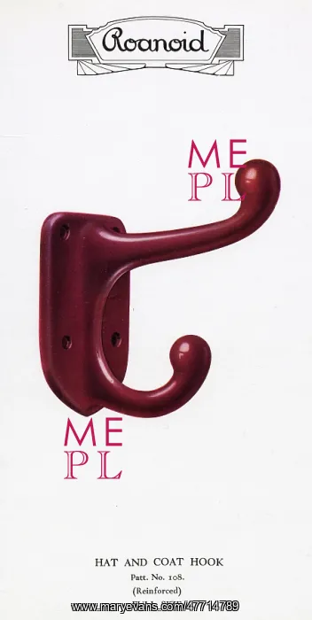 : Roanoid bakelite hat and coat hook : Roanoid bakelite hat and coat hook