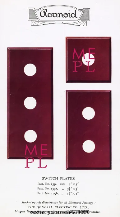 : Roanoid bakelite switch plates : Roanoid bakelite switch plates