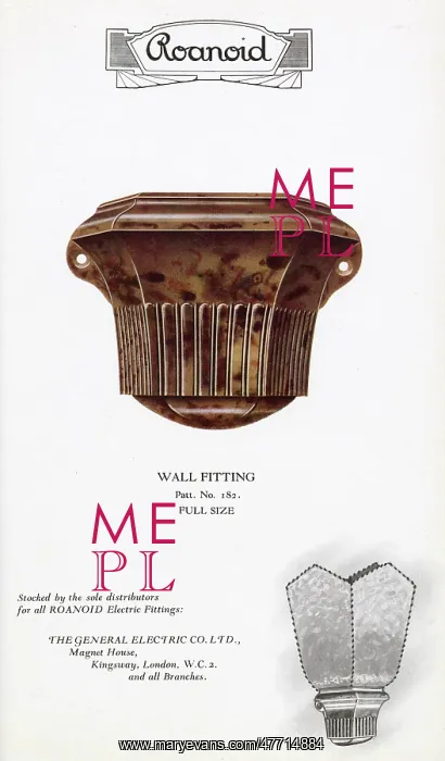 : Roanoid bakelite wall fitting : Roanoid bakelite wall fitting