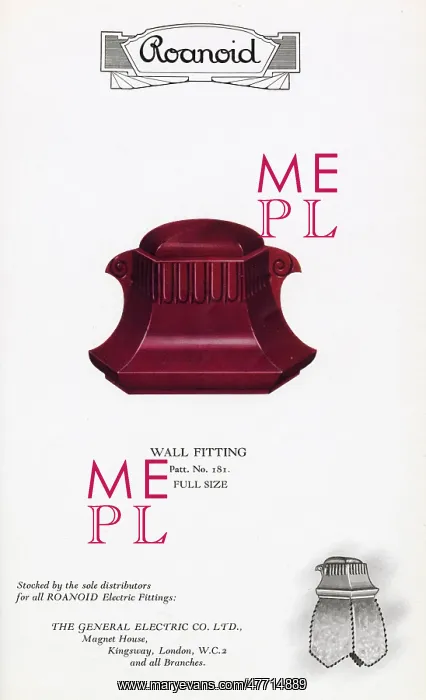 : Roanoid bakelite wall fitting : Roanoid bakelite wall fitting
