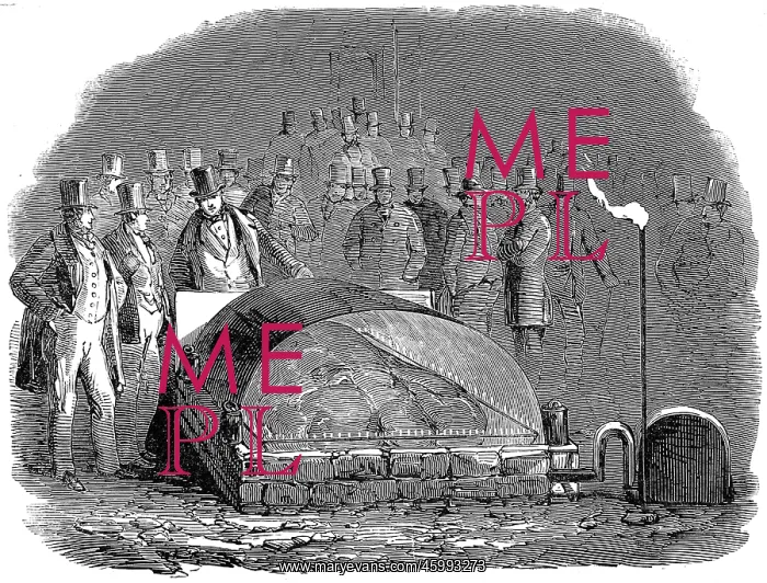 : Roasting the baron of beef by gas, in the Castle-yard, Exete : Roasting the baron of beef by gas, in the Castle-yard, Exete