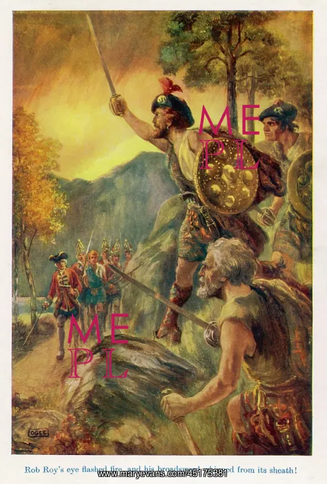 : ROB ROY. Rob Roy and his men draw their swords and ambush the invading English troops : ROB ROY. Rob Roy and his men draw their swords and ambush the invading English troops