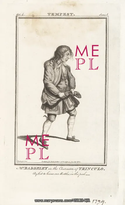: Robert Baddeley as Trinculo in The Tempest, 1768 : Robert Baddeley as Trinculo in The Tempest, 1768