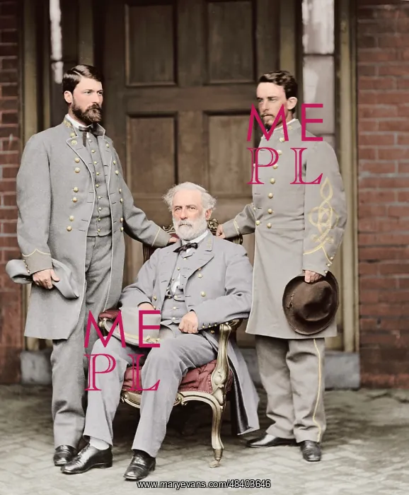 : Robert E. Lee with eldest son and aide : Robert E. Lee with eldest son and aide