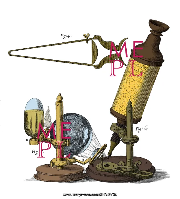 : Robert Hooke Microscope, 17th Century : Robert Hooke Microscope, 17th Century