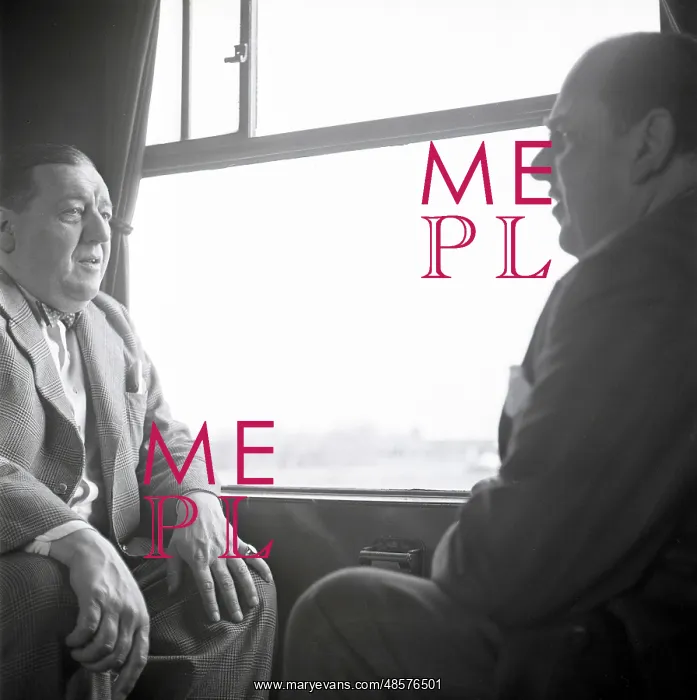 : Robert Morley and Michael North on a train : Robert Morley and Michael North on a train