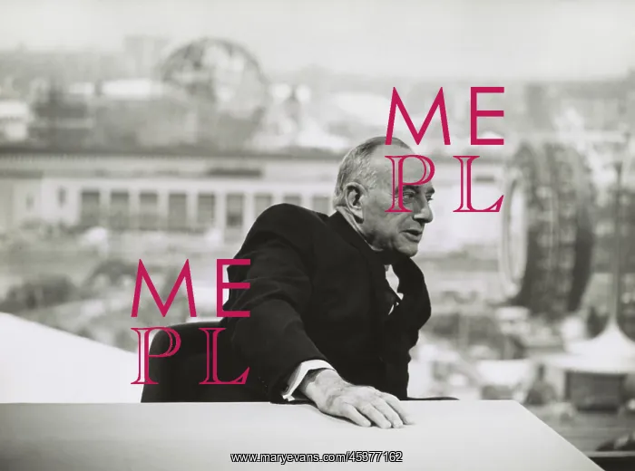 : Robert Moses in 1964, seated at a table with : Robert Moses in 1964, seated at a table with