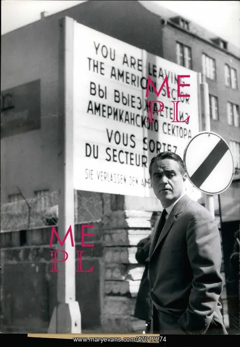 : Robert Sargent Shriver at Checkpoint Charlie, Berlin : Robert Sargent Shriver at Checkpoint Charlie, Berlin