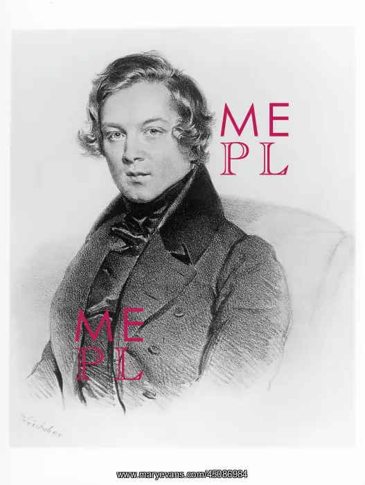 : Robert Schumann, engraving by Kriehuber : Robert Schumann, engraving by Kriehuber