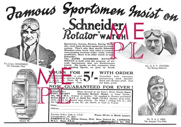 : Roberts & Co Schneider Rotator Watches 1933 : Roberts & Co Schneider Rotator Watches 1933