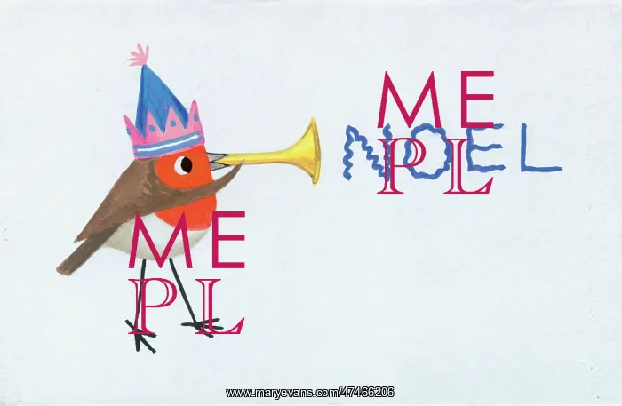 : Robin Blowing a Trumpet : Robin Blowing a Trumpet