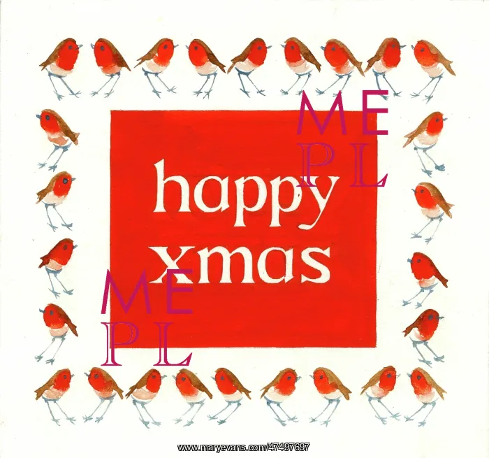 : Robin border around happy xmas : Robin border around happy xmas