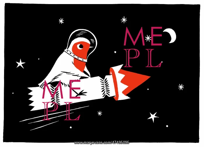 : Robin on a Christmas cracker rocket : Robin on a Christmas cracker rocket