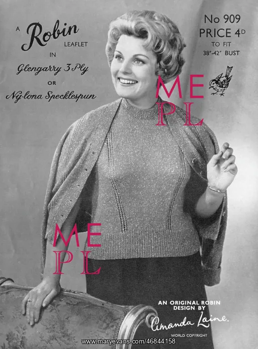 : Robin knitting pattern for a twin set : Robin knitting pattern for a twin set