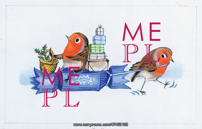  : Two Robins with Christmas Cracker Sledge