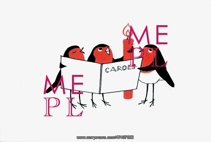 : Three Robins Singing Carols : Three Robins Singing Carols