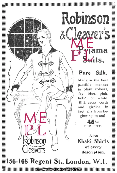 : Robinson & Cleaver Pyjama Suits 1918 : Robinson & Cleaver Pyjama Suits 1918
