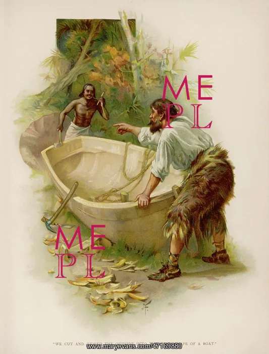 : ROBINSON CRUSOE & BOAT : ROBINSON CRUSOE & BOAT