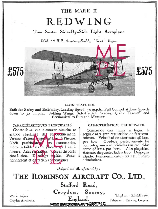 : The Robinson Redwing - Genet Engine. £575 : The Robinson Redwing - Genet Engine. £575