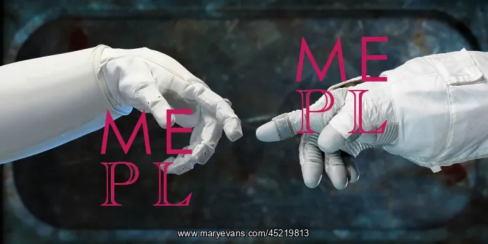  : Robonaut hand (left), and a spacesuit-gloved ?