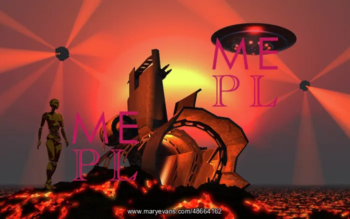 : Robotic androids searching out scrap materials : Robotic androids searching out scrap materials