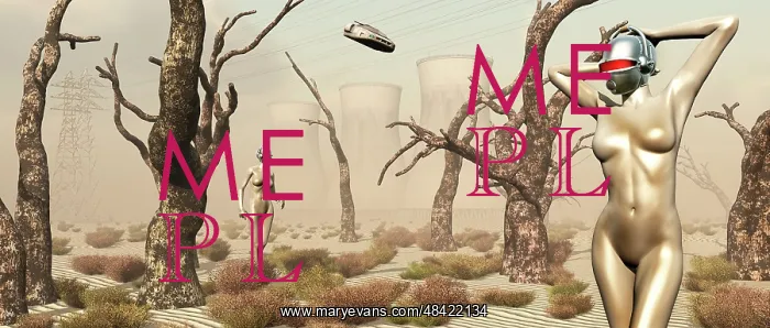 : Robots walking about a landscape destroyed by pollution : Robots walking about a landscape destroyed by pollution