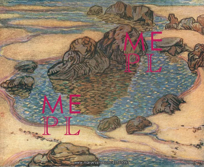 : Rock Pool. A textural pastel painting of some rock pools on a beach : Rock Pool. A textural pastel painting of some rock pools on a beach