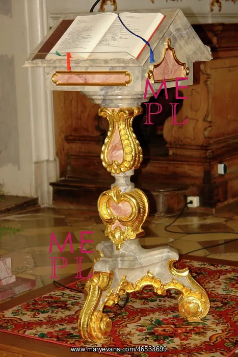 : Rococo lectern, Studienkirche, Dillingen, Bavaria, Germany : Rococo lectern, Studienkirche, Dillingen, Bavaria, Germany