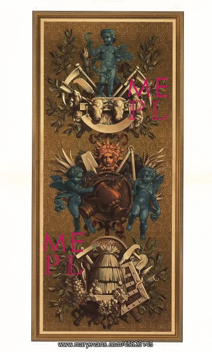 : Rococo wall panels in the Louvre, Paris, 17th century : Rococo wall panels in the Louvre, Paris, 17th century
