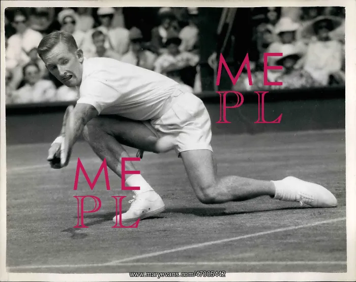 : Rod Laver in tennis match at Wimbledon : Rod Laver in tennis match at Wimbledon