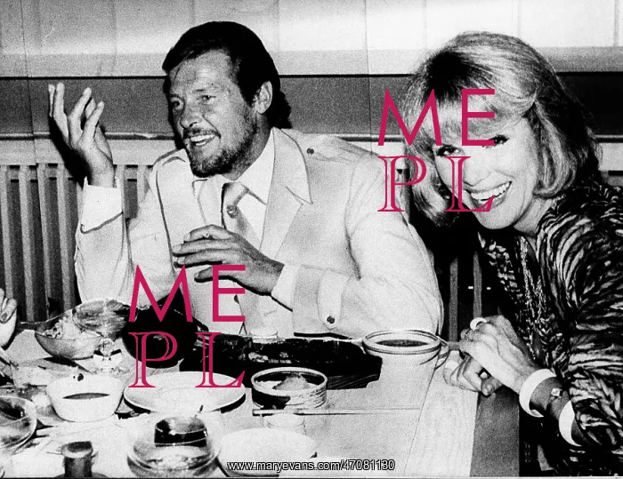 : Roger Moore, actor, with Ellen Kessler, Munich : Roger Moore, actor, with Ellen Kessler, Munich