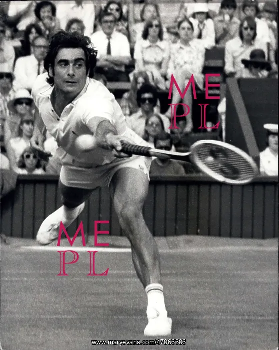 : Roger Taylor in tennis match at Wimbledon : Roger Taylor in tennis match at Wimbledon
