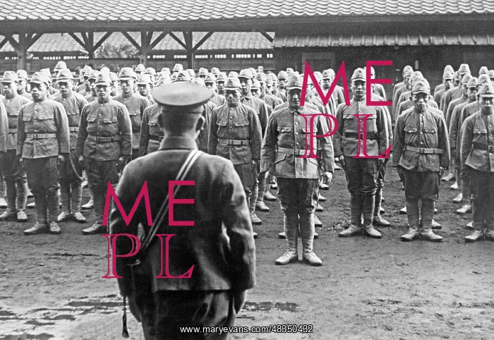 : Roll call in a Japanese barracks, 1941 : Roll call in a Japanese barracks, 1941