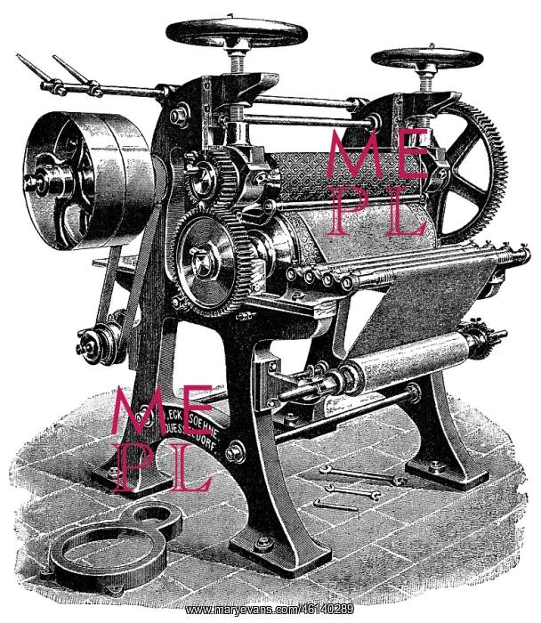 : Roller printing press / media, made by: Joseph Eck & sons : Roller printing press / media, made by: Joseph Eck & sons