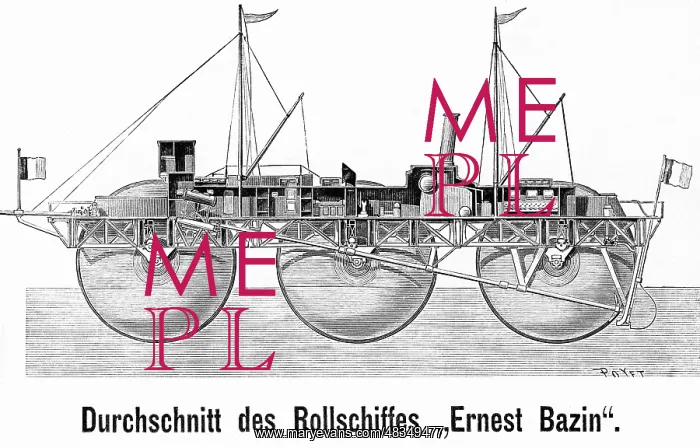: The roller ship Ernest Bazin, 1896 : The roller ship Ernest Bazin, 1896