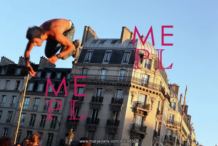 : Roller Skater Jumping, Paris : Roller Skater Jumping, Paris