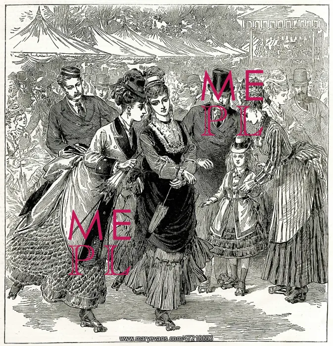 : Roller skating in Brompton 1874 : Roller skating in Brompton 1874