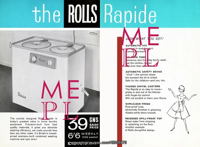 : The Rolls Rapide Twin Tub washing machine : The Rolls Rapide Twin Tub washing machine