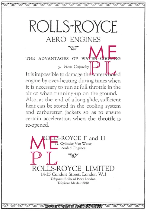 : Rolls-Royce Aero Engines 1929 - Advantages Of Water-Cooling : Rolls-Royce Aero Engines 1929 - Advantages Of Water-Cooling