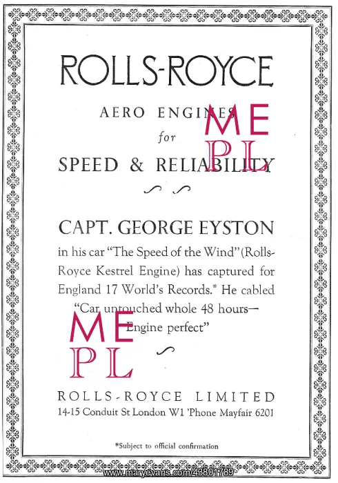 : Rolls Royce Aero Engines. George Eyston : Rolls Royce Aero Engines. George Eyston